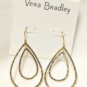 Vera Bradley goldtone earring with brown stones